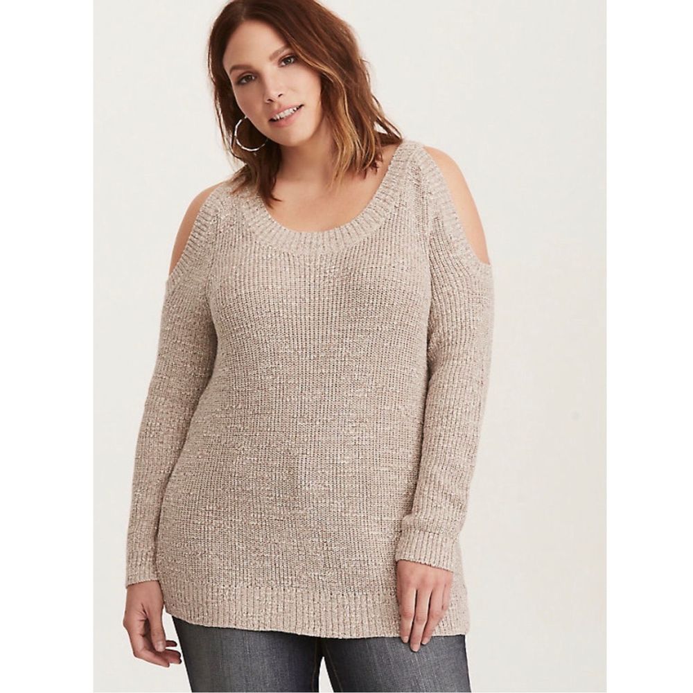 Torrid 5X Knit Cold Shoulder Tunic Sweater